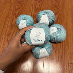 Panettone Yarn in Blue and Silver